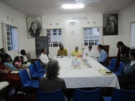 Giving a lecture on Buddhism at the Theosophical Society in Nairobi